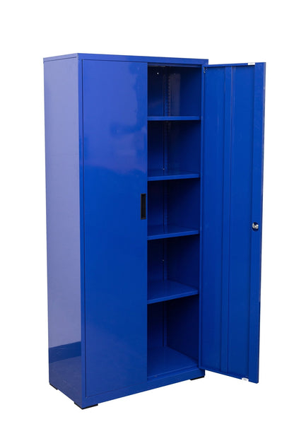 Two Door Metal Storage Cabinet – Lockable with Adjustable Shelves - with Cement Gray | Sold by Uncle Wiener's Wholesale