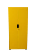 Two Door Metal Storage Cabinet – Lockable with Adjustable Shelves - with Red | Sold by Uncle Wiener's Wholesale