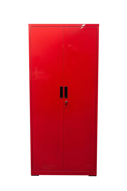 Two Door Metal Storage Cabinet – Lockable with Adjustable Shelves - with Dark Blue | Sold by Uncle Wiener's Wholesale