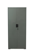 Two Door Metal Storage Cabinet – Lockable with Adjustable Shelves - with Blue | Sold by Uncle Wiener's Wholesale