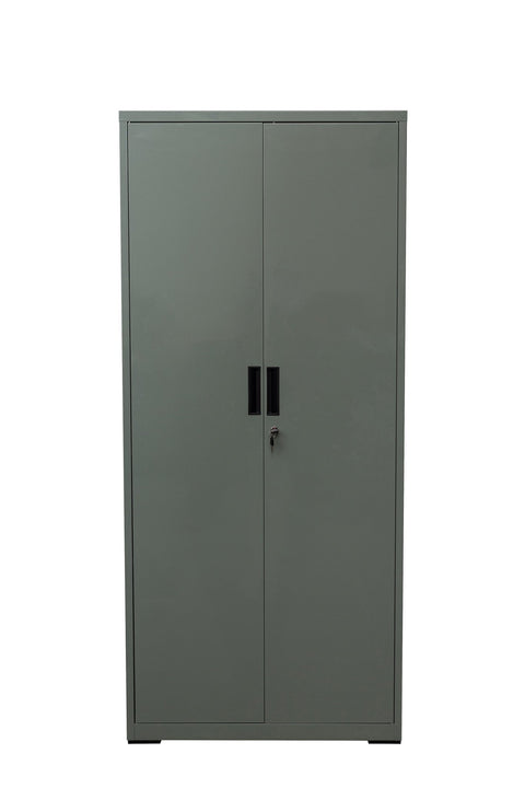 Two Door Metal Storage Cabinet – Lockable with Adjustable Shelves - with Blue | Sold by Uncle Wiener's Wholesale