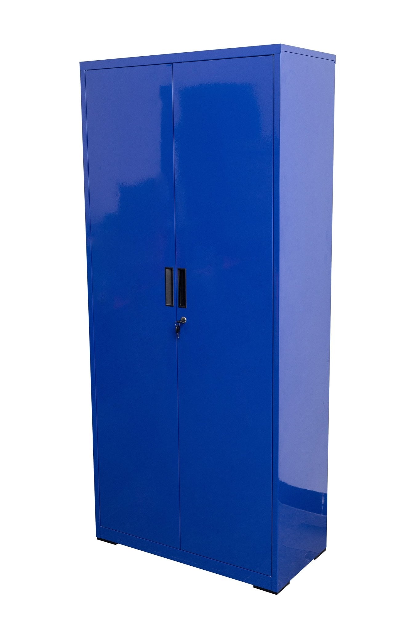 Two Door Metal Storage Cabinet – Lockable with Adjustable Shelves - with Cement Gray | Sold by Uncle Wiener's Wholesale