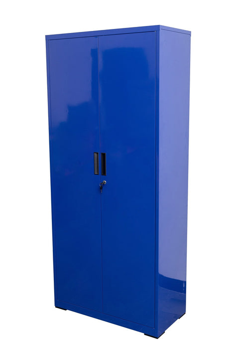 Two Door Metal Storage Cabinet – Lockable with Adjustable Shelves - with Cement Gray | Sold by Uncle Wiener's Wholesale