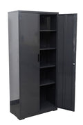 Two Door Metal Storage Cabinet – Lockable with Adjustable Shelves - with Yellow | Sold by Uncle Wiener's Wholesale
