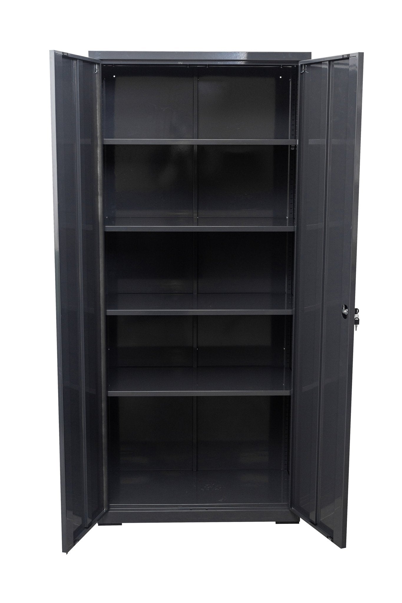Two Door Metal Storage Cabinet – Lockable with Adjustable Shelves - with Gray | Sold by Uncle Wiener's Wholesale