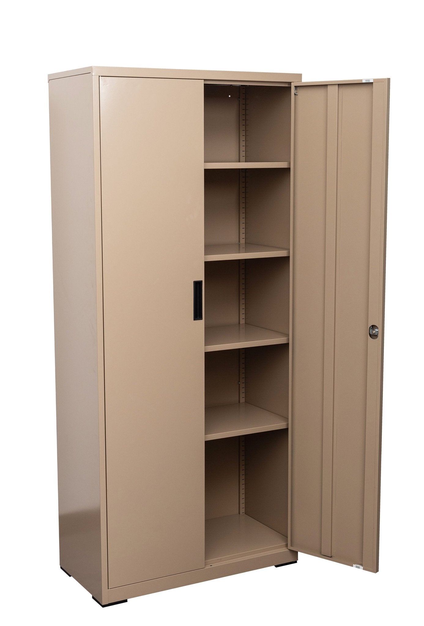 Two Door Metal Storage Cabinet – Lockable with Adjustable Shelves - with Yellow | Sold by Uncle Wiener's Wholesale
