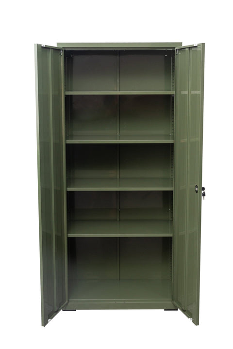 Two Door Metal Storage Cabinet – Lockable with Adjustable Shelves - with Dark Blue | Sold by Uncle Wiener's Wholesale