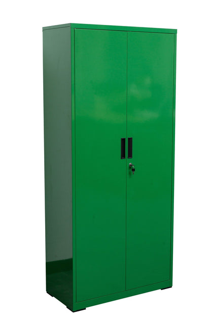 Two Door Metal Storage Cabinet – Lockable with Adjustable Shelves - with Black | Sold by Uncle Wiener's Wholesale