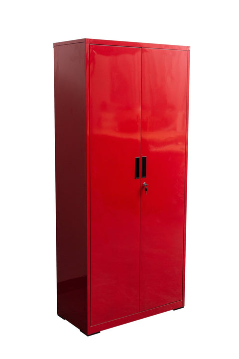 Two Door Metal Storage Cabinet – Lockable with Adjustable Shelves - with Dark Blue | Sold by Uncle Wiener's Wholesale