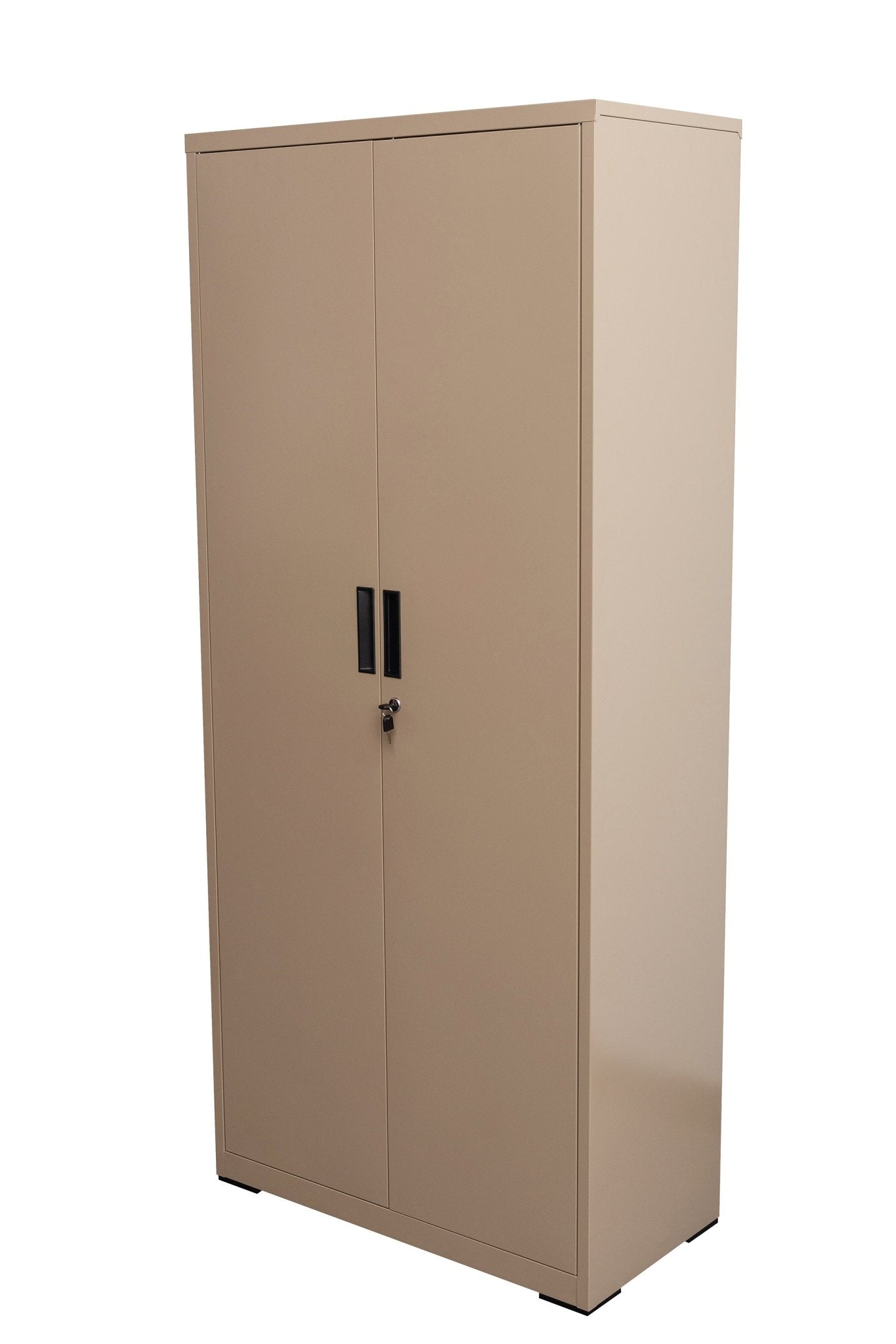 Two Door Metal Storage Cabinet – Lockable with Adjustable Shelves - with Yellow | Sold by Uncle Wiener's Wholesale