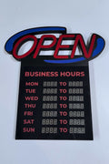 Ultra Bright LED Open Sign with Hours 22" × 23.6" Display for Storefronts 1211429 - with | Sold by Uncle Wiener's Wholesale