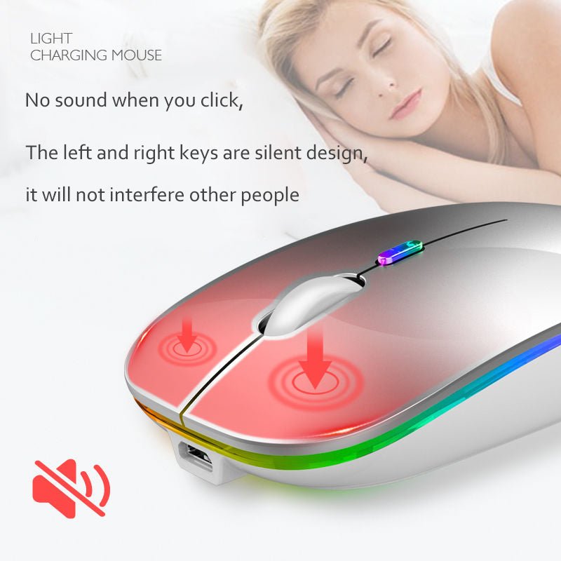 Ultra-Thin Dual Mode Bluetooth 5.1 & 2.4G Rechargeable Backlit Wireless Mouse LGMS007 - with | Sold by Uncle Wiener's Wholesale