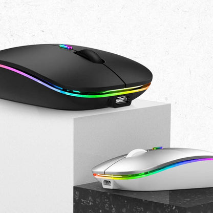 Ultra-Thin Dual Mode Bluetooth 5.1 & 2.4G Rechargeable Backlit Wireless Mouse LGMS007 - with | Sold by Uncle Wiener's Wholesale