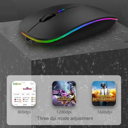 Ultra-Thin Dual Mode Bluetooth 5.1 & 2.4G Rechargeable Backlit Wireless Mouse LGMS007 - with | Sold by Uncle Wiener's Wholesale