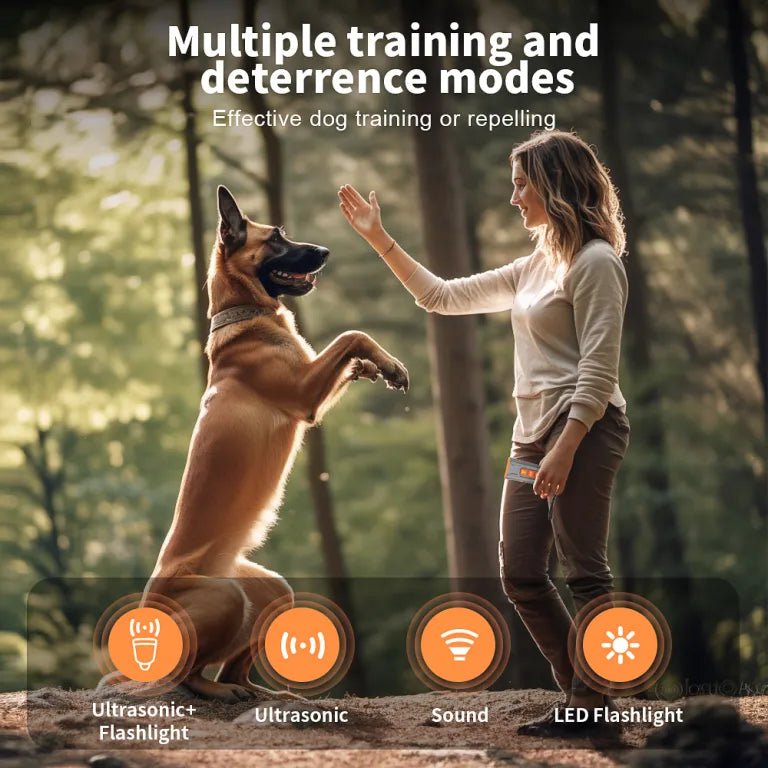 Ultrasonic Dog Repellent & Bark Control Device – Handheld Dog Training Deterrent | TZU53 - with | Sold by Uncle Wiener's Wholesale