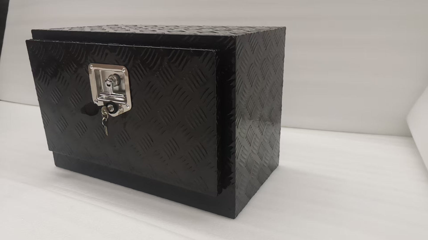 Underbody Aluminum Tool Boxes for Trailers & Trucks – 24, 36, 48 – Black & Silver Heavy - Duty Lockable Storage with Keys - with 24" Black | Sold by Uncle Wiener's Wholesale