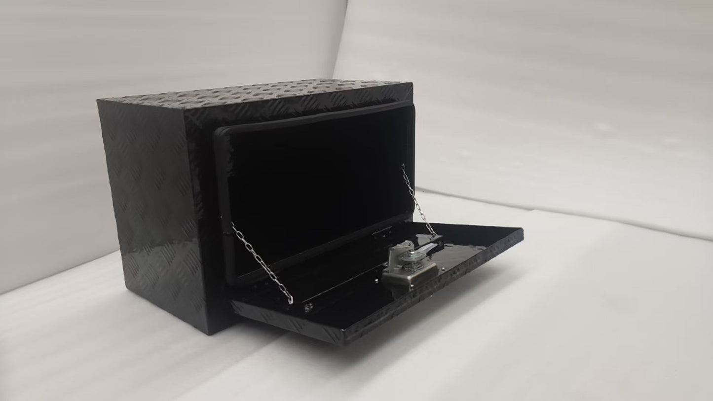 Underbody Aluminum Tool Boxes for Trailers & Trucks – 24, 36, 48 – Black & Silver Heavy - Duty Lockable Storage with Keys - with 24" Black | Sold by Uncle Wiener's Wholesale