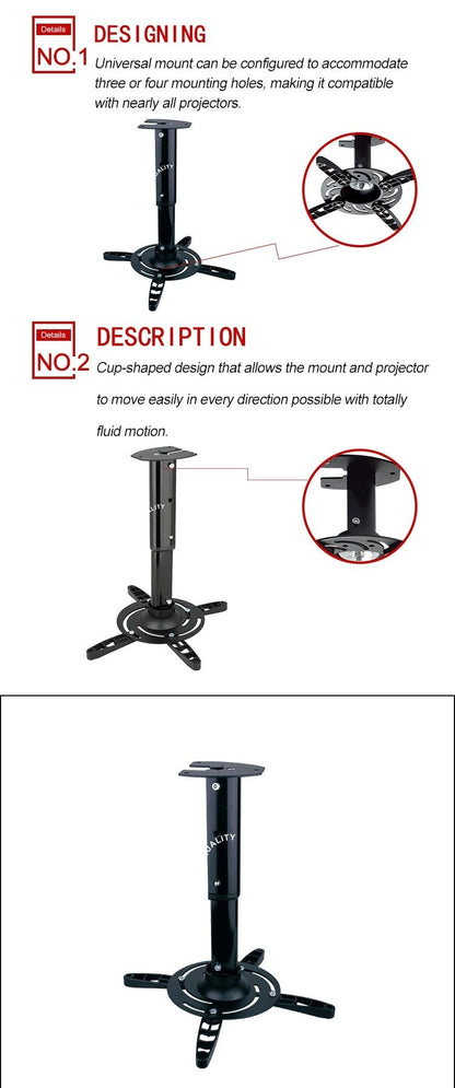 Universal Ceiling 360° Rotating Projector Mount – 33 lb Capacity PM102 - with | Sold by Uncle Wiener's Wholesale