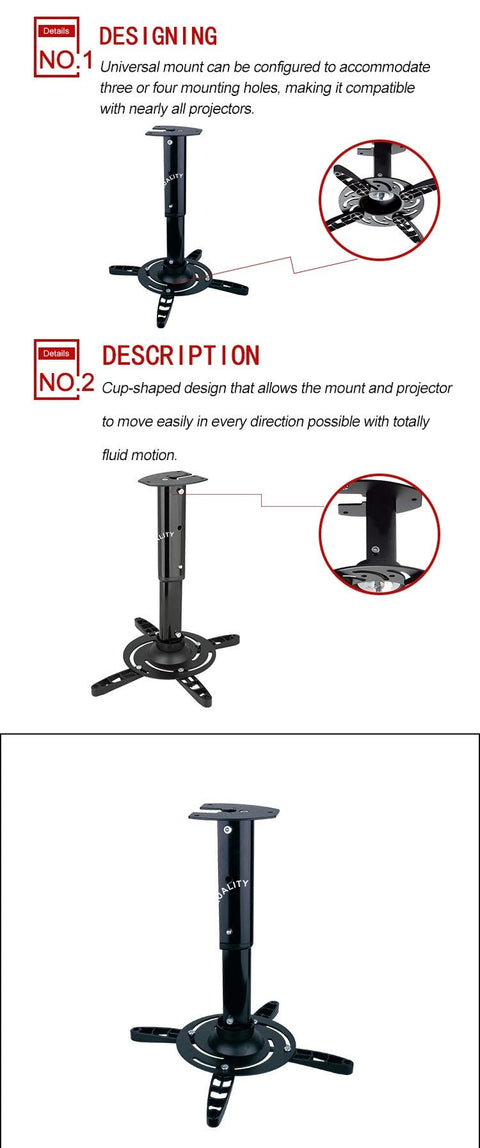 Universal Ceiling 360° Rotating Projector Mount – 33 lb Capacity PM102 - with | Sold by Uncle Wiener's Wholesale