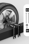 Universal Trailer Tire Rack – RV Truck Steel, Black Powder Coated, Adjustable Mount TR05607 - with | Sold by Uncle Wiener's Wholesale