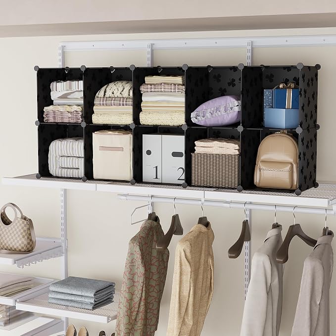 UNKU 16-Cube Storage Organizer – Modular Stackable Closet Shelving & DIY Bookcase for Bedroom, Living Room, Office & Home Storage - Furniture with | Sold by Uncle Wiener's Wholesale