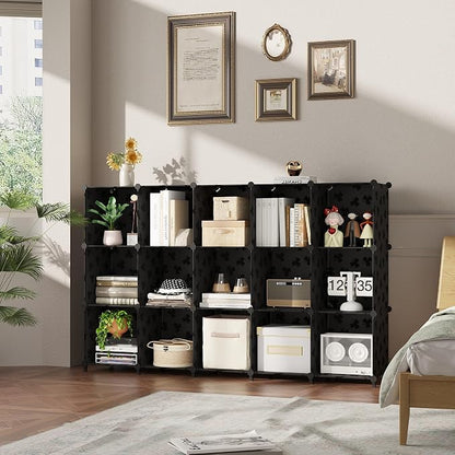 UNKU 16-Cube Storage Organizer – Modular Stackable Closet Shelving & DIY Bookcase for Bedroom, Living Room, Office & Home Storage - Furniture with | Sold by Uncle Wiener's Wholesale