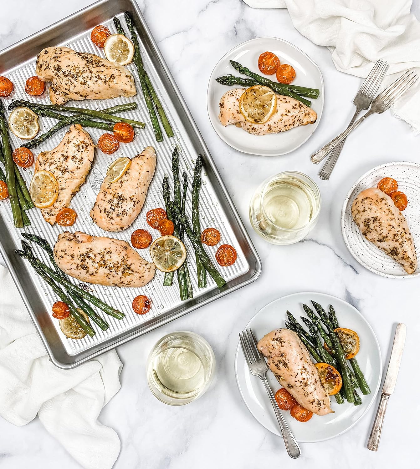 USA Pan Bakeware Half Sheet Pan, Set of 2 Baking Sheets, Aluminized Steel - with Aluminized Steel | Sold by Uncle Wiener's Wholesale