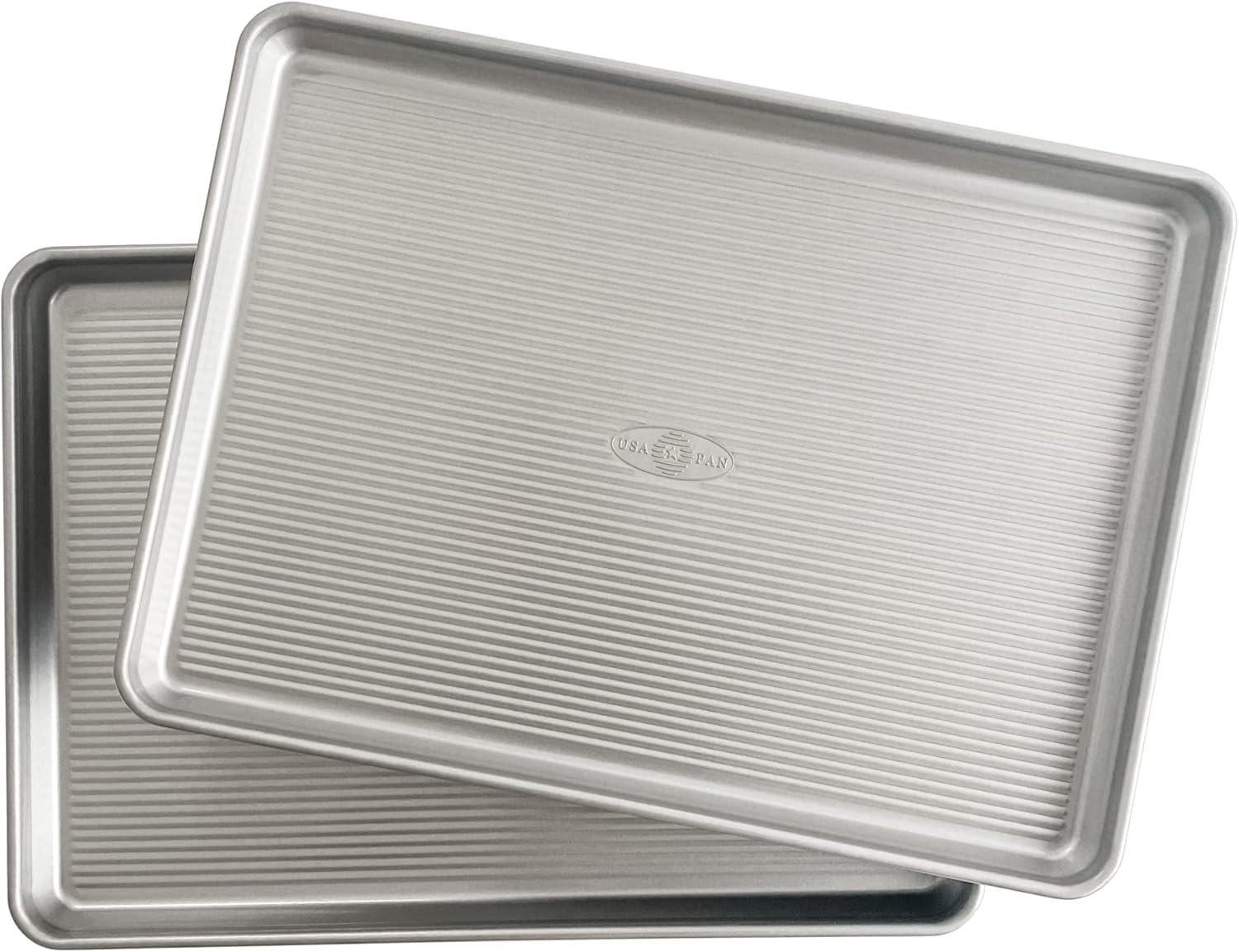 USA Pan Bakeware Half Sheet Pan, Set of 2 Baking Sheets, Aluminized Steel - with Aluminized Steel | Sold by Uncle Wiener's Wholesale