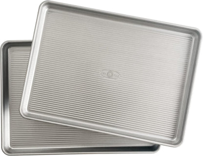 USA Pan Bakeware Half Sheet Pan, Set of 2 Baking Sheets, Aluminized Steel - with Aluminized Steel | Sold by Uncle Wiener's Wholesale