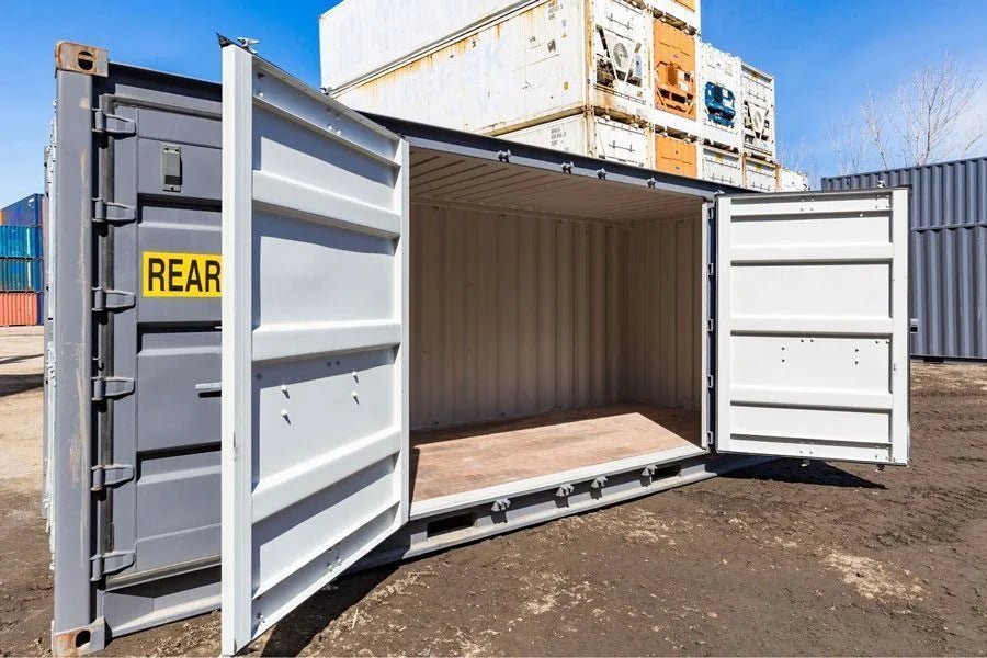 Used 40FT & 20FT Shipping Containers – HQ & GP Height Options Available - with 20 ft Sea Container Open Side | Sold by Uncle Wiener's Wholesale