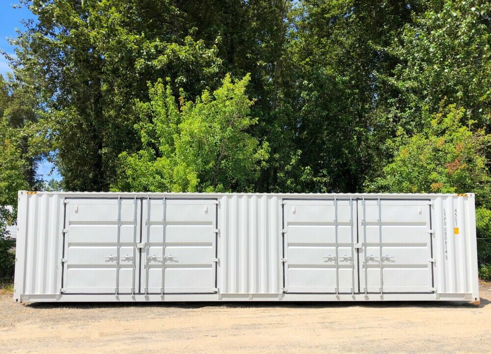 Used 40FT & 20FT Shipping Containers – HQ & GP Height Options Available - with 40 ft 4 doors heavy - duty one - time use | Sold by Uncle Wiener's Wholesale