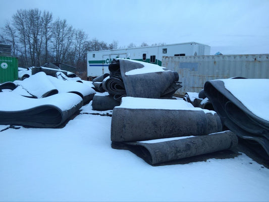 Used Heavy - Duty Conveyor Belt – 8ft Wide x ~200ft Long (1.25" Thick) - with 200' | Sold by Uncle Wiener's Wholesale