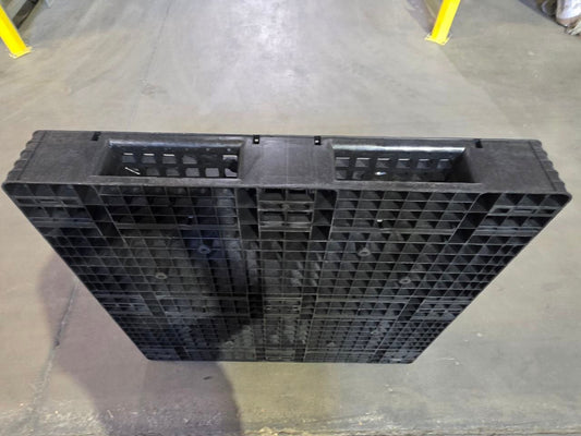 Used Plastic Pallets – Heavy Duty Blue & Black Warehouse Pallets - with | Sold by Uncle Wiener's Wholesale