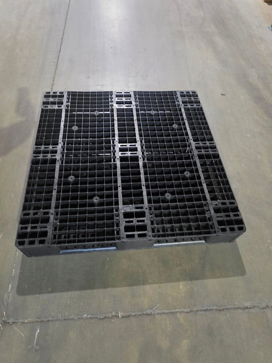 Used Plastic Pallets – Heavy Duty Blue & Black Warehouse Pallets - with | Sold by Uncle Wiener's Wholesale