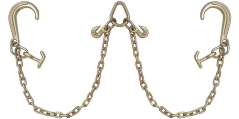 Heavy-Duty V-Chain Bridle & Tow Chains – Grade 70 Recovery Chains for Towing & Hauling