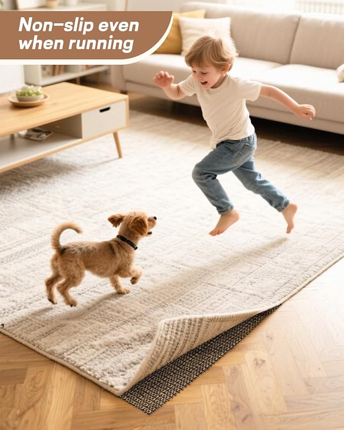VABNEER Non-Slip Rug Pad 140 × 200 cm – Extra Strong Grip Anti-Slip Carpet Underlay, Cut-to-Fit Rug Gripper for Hardwood, Tile & Laminate Floors - Home products with | Sold by Uncle Wiener's Wholesale