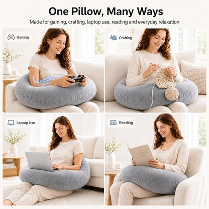 vamorry U-Shaped Gaming Pillow with Arm Supports – Velvet Lap Cushion for Gaming, Reading, Working & Crafts - Home products with | Sold by Uncle Wiener's Wholesale