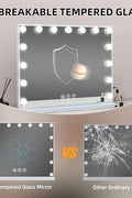 Vanity Mirror with Lights 15LED Bulbs 3 Lighting Modes Lighted Makeup Mirror for Desk or Wall - Mount Hollywood Vanity Mirror with USB Charger Port. 22.8" x 18.1" (58*46cm). Built - in Bluetooth speaker - with | Sold by Uncle Wiener's Wholesale