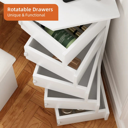 Vanity Table with 3 - Way Mirror, Built - In Outlets, 10 LED Lights & 5 Rotating Drawers – Makeup Desk with Stool – MH24630 - with | Sold by Uncle Wiener's Wholesale