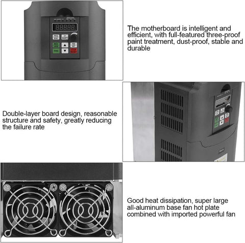 Variable Frequency Drive, AC 220V 7.5KW 10HP 16A Single Phase to 3 Phase VFD Inverter Frequency Converter, Professional Variable Speed Control Drive for Motor Speed Control - with | Sold by Uncle Wiener's Wholesale