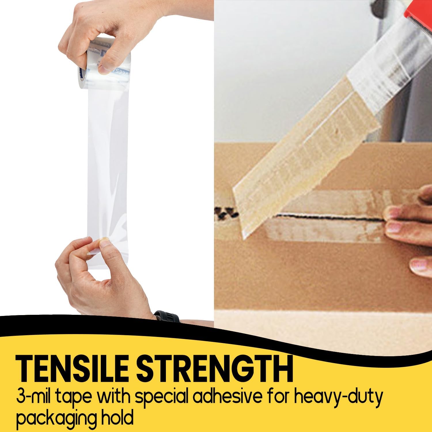 VEESA Heavy Duty Packing Tape Dispenser with 12 Rolls Clear Packing Tape – 2 Inch Shipping Tape Gun, Carton Sealing Tape for Moving, Packaging, Warehouse, Office & Ecommerce Shipping - General Equipment with | Sold by Uncle Wiener's Wholesale