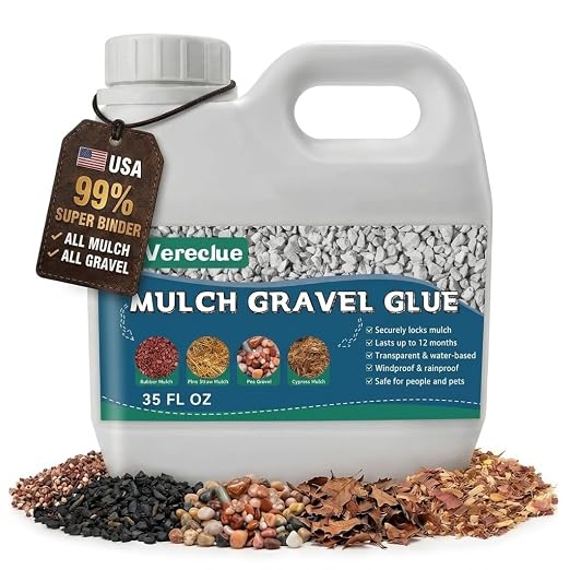 Vereclue Mulch & Gravel Glue 35 oz – Fast-Drying Clear Landscape Rock Binder for Gravel, Mulch, Pebbles & Decorative Stone - Garden & Landscaping with | Sold by Uncle Wiener's Wholesale