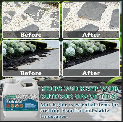 Vereclue Mulch & Gravel Glue 35 oz – Fast-Drying Clear Landscape Rock Binder for Gravel, Mulch, Pebbles & Decorative Stone - Garden & Landscaping with | Sold by Uncle Wiener's Wholesale