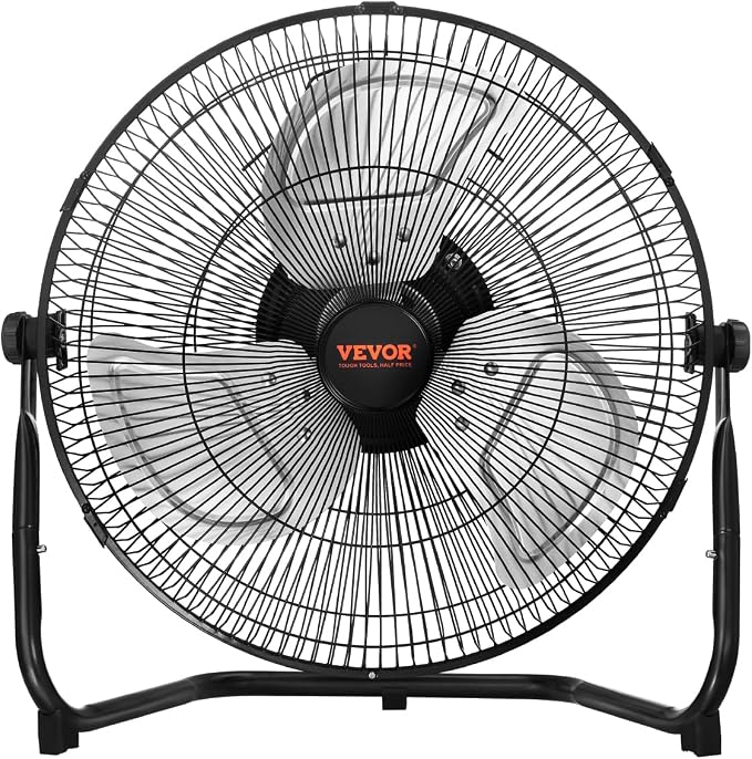 VEVOR 14-Inch High Velocity Industrial Floor Fan – 2560 CFM Heavy Duty 3-Speed Metal Shop Fan with 360° Adjustable Tilt - Home products with | Sold by Uncle Wiener's Wholesale
