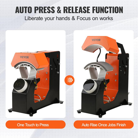 VEVOR 3 - in - 1 Auto Hat Heat Press with 3pcs Interchangeable Platens(6.6" x 2.7", 6.6" x 3.8", 6.1" x 3"), Automatic Release&Press Knob - Style Digital Control Panel - with | Sold by Uncle Wiener's Wholesale