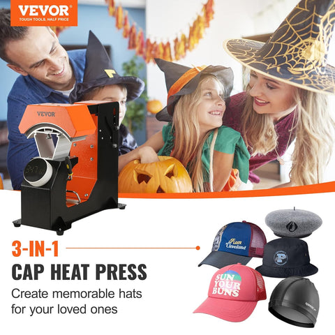 VEVOR 3 - in - 1 Auto Hat Heat Press with 3pcs Interchangeable Platens(6.6" x 2.7", 6.6" x 3.8", 6.1" x 3"), Automatic Release&Press Knob - Style Digital Control Panel - with | Sold by Uncle Wiener's Wholesale
