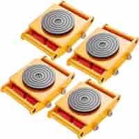 VEVOR 4PCS Skate Dolly, 26455LBS/12T Industrial Mover, Heavy Duty Carbon Steel Machinery Moving Skate & 4 Carbon Steel Wheels and 360 Rotation Non - Slip Cap for Warehouse, Factory - with Yellow | Sold by Uncle Wiener's Wholesale