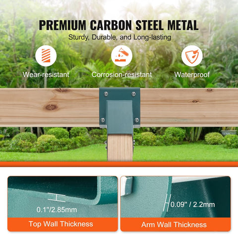 VEVOR A - Frame Middle Swing Brackets, Heavy Duty Carbon Steel Swing Set Hardware with Mounting Hardware, DIY Swing Set Bracket Swing Set Kit for 2 (4x4) Legs & 1 (4x6) Beam, Green - with 1 pc | Sold by Uncle Wiener's Wholesale