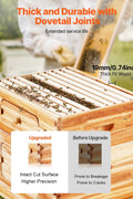VEVOR Bee Hive 20 Frame Bee Hives Starter Kit, Beeswax Coated Fir Wood, 1 Deep + 1 Medium Bee Boxes Langstroth Beehive Kit, Transparent Acrylic Windows with Foundations for Beginners Pro Beekeepers - with | Sold by Uncle Wiener's Wholesale
