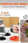 VEVOR 3/16 inch tomato slicer stainless steel heavy duty commercial kitchen cutter
Manual tomato cutter machine with ergonomic handle and anti-slip feet
Stainless vegetable slicer for tomatoes, cucumbers, peppers, and fruit
Durable 420J1 steel blade slicer with detachable design for easy cleaning